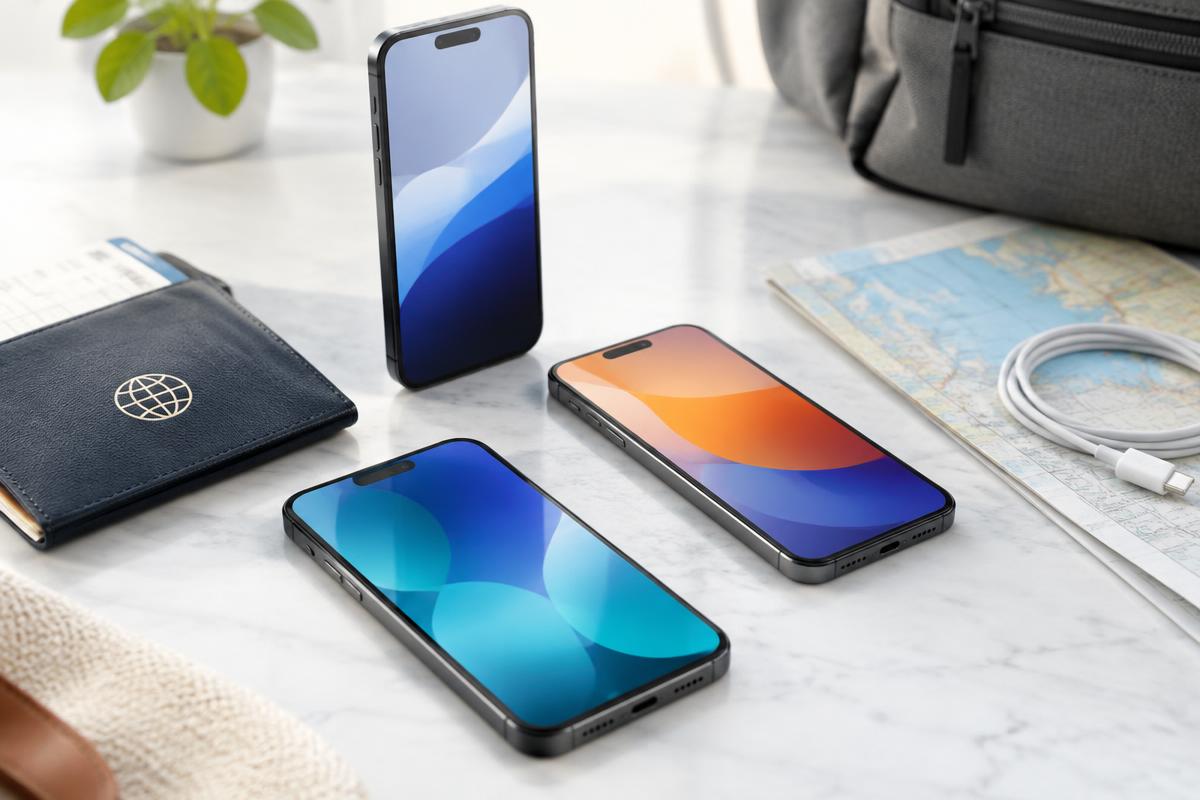 Supported eSIM phones prepared for a South Africa trip